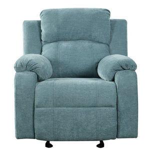 English Elm Manual Recliner Armchair Chenille Upholstered Three Position Lounge Seat for Living Room Teal N763P458102T