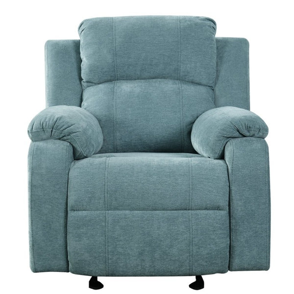 English Elm Manual Recliner Armchair Chenille Upholstered Three Position Lounge Seat for Living Room Teal N763P458102T