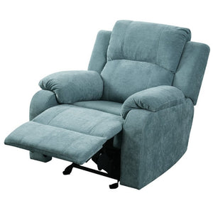 English Elm Manual Recliner Armchair Chenille Upholstered Three Position Lounge Seat for Living Room Teal N763P458102T