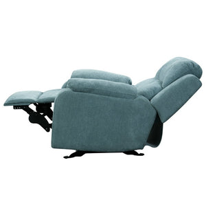 English Elm Manual Recliner Armchair Chenille Upholstered Three Position Lounge Seat for Living Room Teal N763P458102T