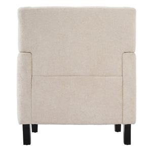 English Elm Upholstered Button Tufted Accent Chair with Plush Fabric for Living Room Comfort Beige N763P459472A