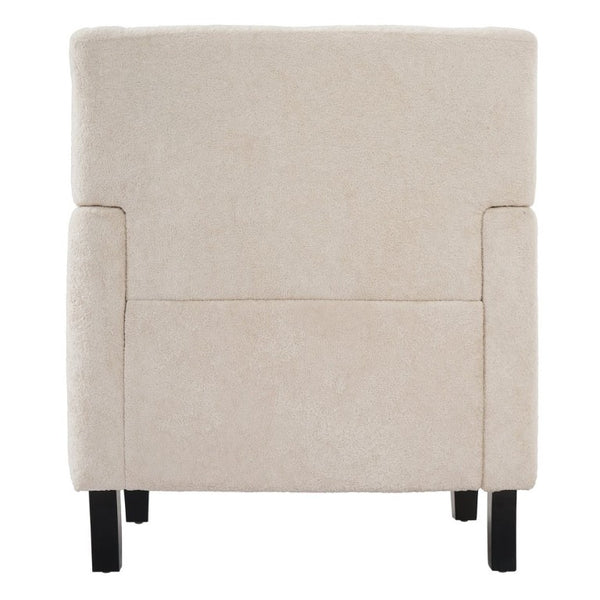 English Elm Upholstered Button Tufted Accent Chair with Plush Fabric for Living Room Comfort Beige N763P459472A