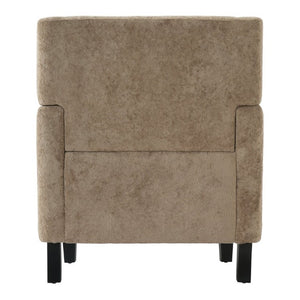 English Elm Upholstered Button Tufted Accent Chair with Plush Fabric for Living Room Comfort Brown N763P459472D