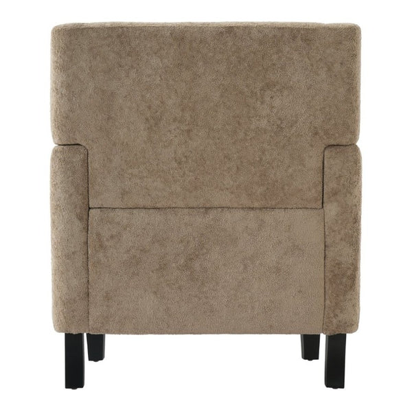 English Elm Upholstered Button Tufted Accent Chair with Plush Fabric for Living Room Comfort Brown N763P459472D