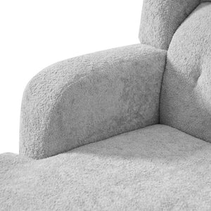 English Elm Upholstered Button Tufted Accent Chair with Plush Fabric for Living Room Comfort Light Grey N763P459472E