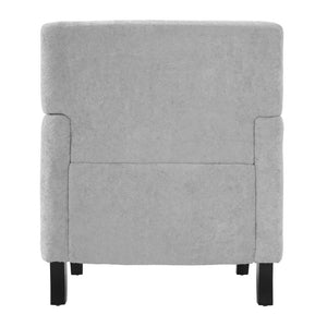 English Elm Upholstered Button Tufted Accent Chair with Plush Fabric for Living Room Comfort Light Grey N763P459472E