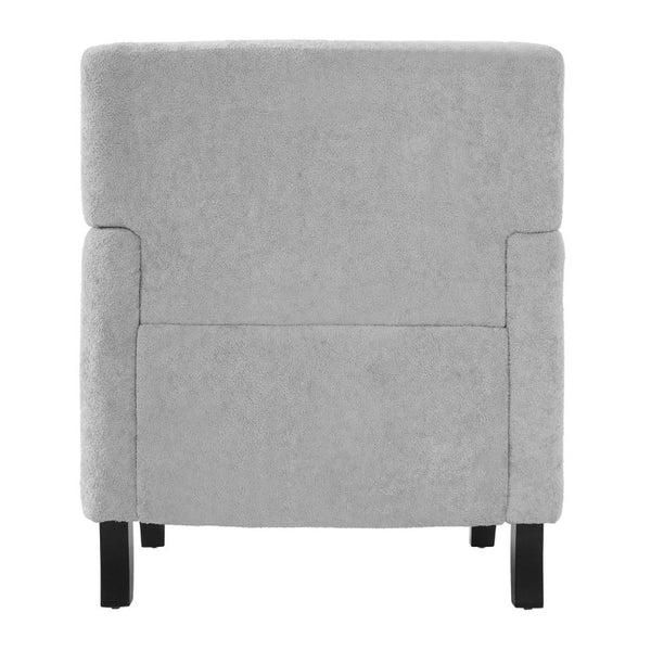 English Elm Upholstered Button Tufted Accent Chair with Plush Fabric for Living Room Comfort Light Grey N763P459472E