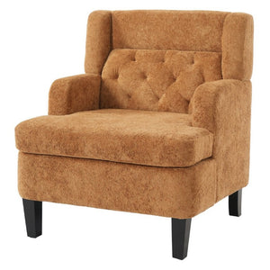English Elm Upholstered Button Tufted Accent Chair with Plush Fabric for Living Room Comfort Orange N763P459472G