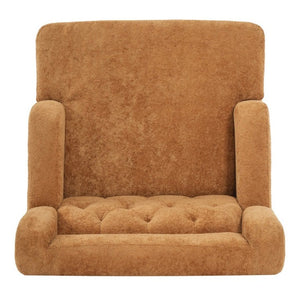 English Elm Upholstered Button Tufted Accent Chair with Plush Fabric for Living Room Comfort Orange N763P459472G