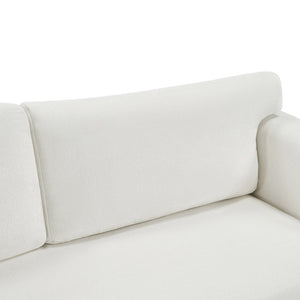 English Elm Modern Chenille Three Seat Sofa with Rubberwood Accents for Stylish Living Spaces Beige N763P460874A