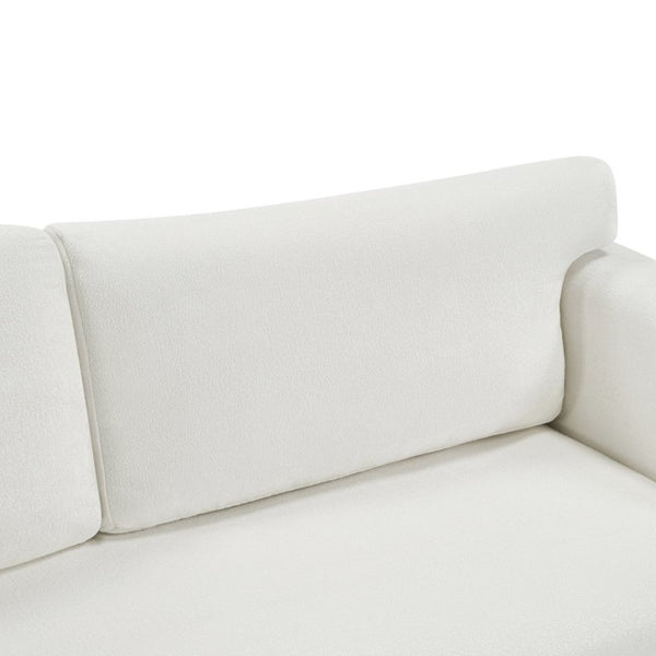 English Elm Modern Chenille Three Seat Sofa with Rubberwood Accents for Stylish Living Spaces Beige N763P460874A