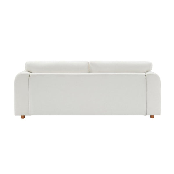English Elm Modern Chenille Three Seat Sofa with Rubberwood Accents for Stylish Living Spaces Beige N763P460874A
