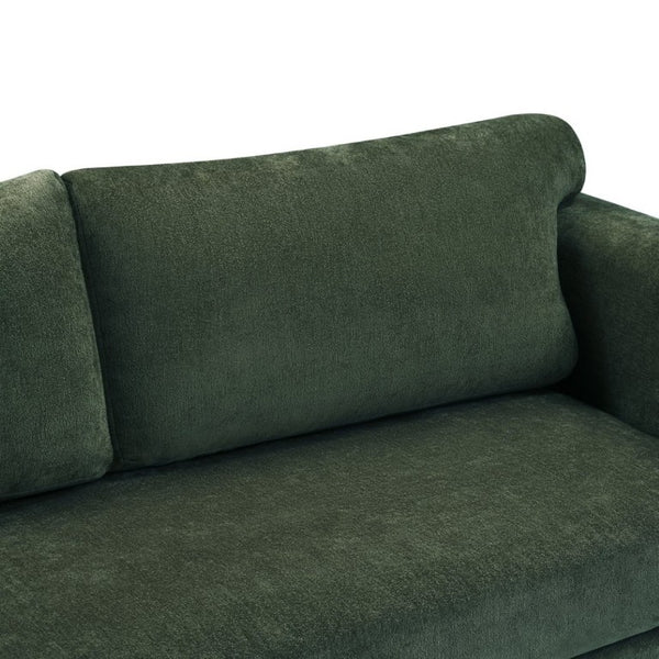 English Elm Modern Chenille Three Seat Sofa with Rubberwood Accents for Stylish Living Spaces Green N763P460874F
