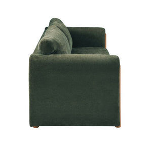 English Elm Modern Chenille Three Seat Sofa with Rubberwood Accents for Stylish Living Spaces Green N763P460874F