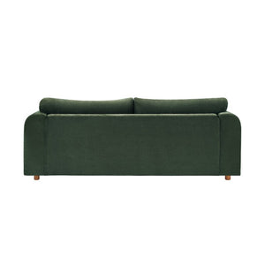 English Elm Modern Chenille Three Seat Sofa with Rubberwood Accents for Stylish Living Spaces Green N763P460874F