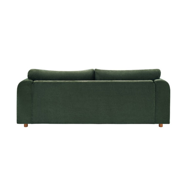 English Elm Modern Chenille Three Seat Sofa with Rubberwood Accents for Stylish Living Spaces Green N763P460874F