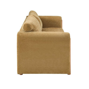 English Elm Modern Chenille Three Seat Sofa with Rubberwood Accents for Stylish Living Spaces Yellow N763P460874L