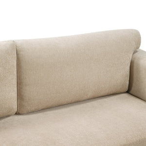 English Elm Modern Chenille Three Seat Sofa with Rubberwood Accents for Stylish Living Spaces Oatmeal N763P460874O