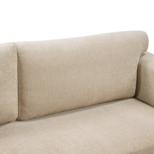 English Elm Modern Chenille Three Seat Sofa with Rubberwood Accents for Stylish Living Spaces Oatmeal N763P460874O