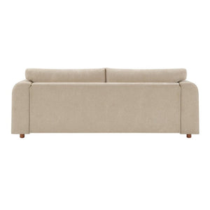 English Elm Modern Chenille Three Seat Sofa with Rubberwood Accents for Stylish Living Spaces Oatmeal N763P460874O