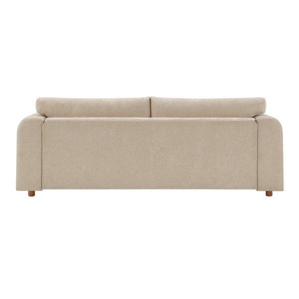 English Elm Modern Chenille Three Seat Sofa with Rubberwood Accents for Stylish Living Spaces Oatmeal N763P460874O