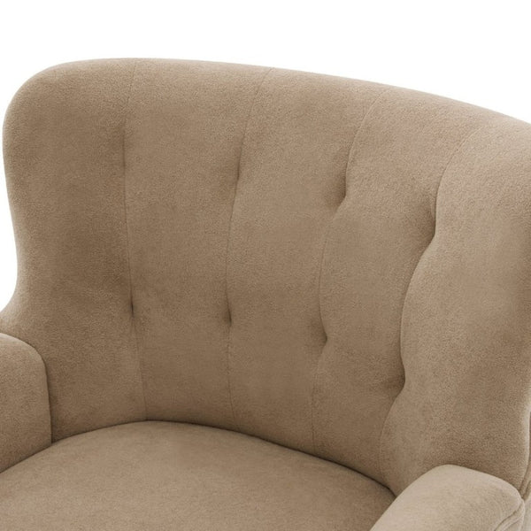 English Elm Modern Chenille Club Chair with Round Arms Sinuous Spring Seat and Rubberwood Legs N763P468262D