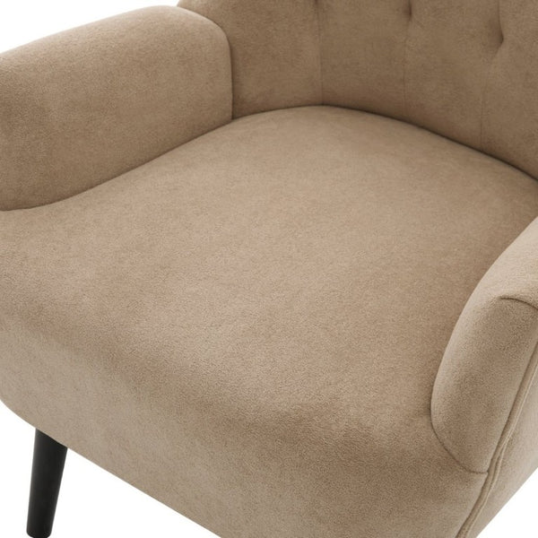 English Elm Modern Chenille Club Chair with Round Arms Sinuous Spring Seat and Rubberwood Legs N763P468262D