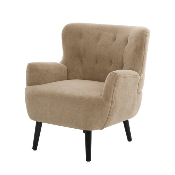 English Elm Modern Chenille Club Chair with Round Arms Sinuous Spring Seat and Rubberwood Legs N763P468262D
