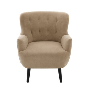 English Elm Modern Chenille Club Chair with Round Arms Sinuous Spring Seat and Rubberwood Legs N763P468262D