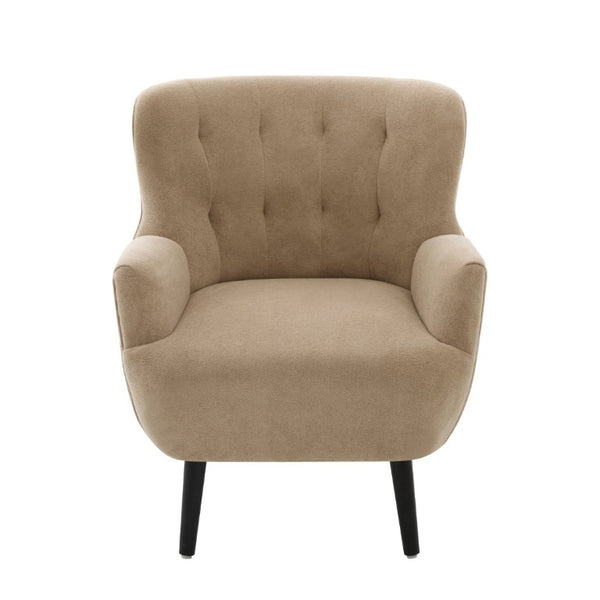 English Elm Modern Chenille Club Chair with Round Arms Sinuous Spring Seat and Rubberwood Legs N763P468262D