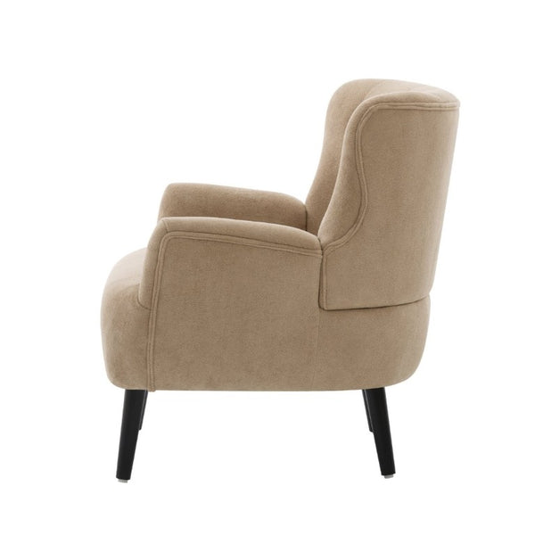 English Elm Modern Chenille Club Chair with Round Arms Sinuous Spring Seat and Rubberwood Legs N763P468262D
