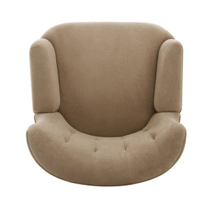English Elm Modern Chenille Club Chair with Round Arms Sinuous Spring Seat and Rubberwood Legs N763P468262D