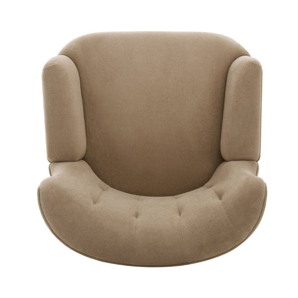 English Elm Modern Chenille Club Chair with Round Arms Sinuous Spring Seat and Rubberwood Legs N763P468262D