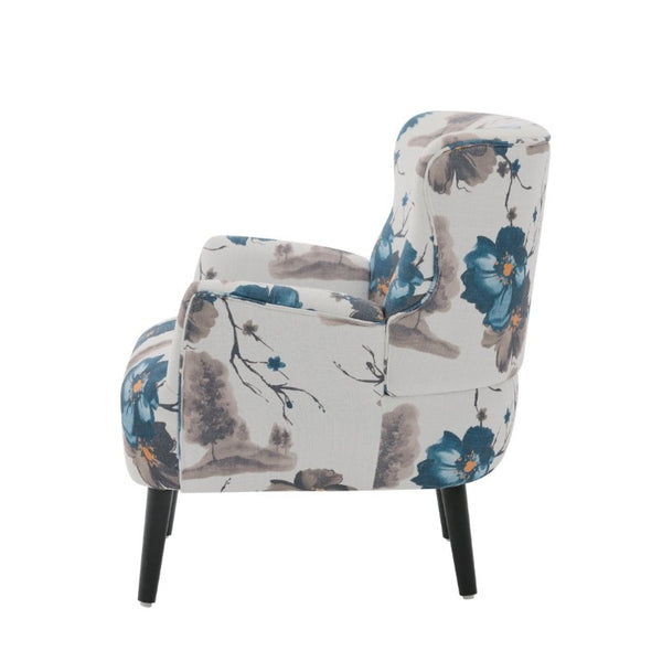 English Elm Modern Club Chair Upholstered Accent Seat with Round Arms Rubberwood Legs Living Room N763P468262Z