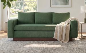 English Elm Modern Chenille Three Seat Sofa with Rubberwood Legs for Apartment Living Spaces Green N763P474868F