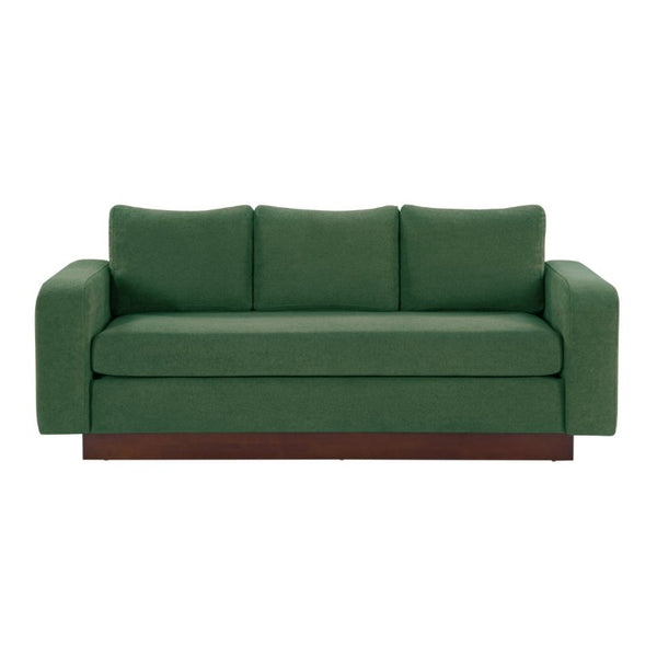 English Elm Modern Chenille Three Seat Sofa with Rubberwood Legs for Apartment Living Spaces Green N763P474868F