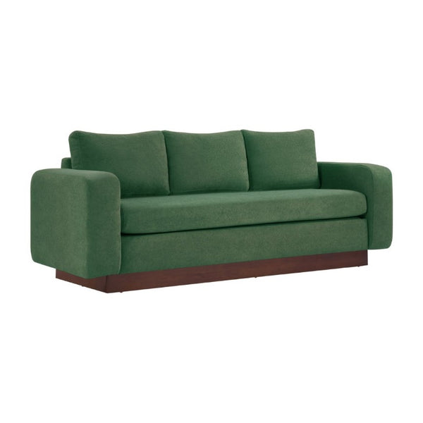 English Elm Modern Chenille Three Seat Sofa with Rubberwood Legs for Apartment Living Spaces Green N763P474868F