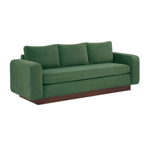 English Elm Modern Chenille Three Seat Sofa with Rubberwood Legs for Apartment Living Spaces Green N763P474868F