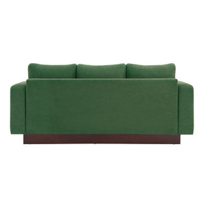 English Elm Modern Chenille Three Seat Sofa with Rubberwood Legs for Apartment Living Spaces Green N763P474868F