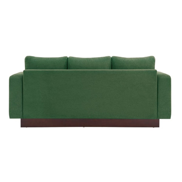 English Elm Modern Chenille Three Seat Sofa with Rubberwood Legs for Apartment Living Spaces Green N763P474868F