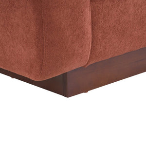 English Elm Modern Chenille Three Seat Sofa with Rubberwood Legs for Apartment Living Spaces Red N763P474868J