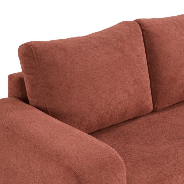 English Elm Modern Chenille Three Seat Sofa with Rubberwood Legs for Apartment Living Spaces Red N763P474868J