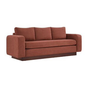 English Elm Modern Chenille Three Seat Sofa with Rubberwood Legs for Apartment Living Spaces Red N763P474868J
