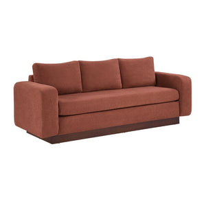 English Elm Modern Chenille Three Seat Sofa with Rubberwood Legs for Apartment Living Spaces Red N763P474868J