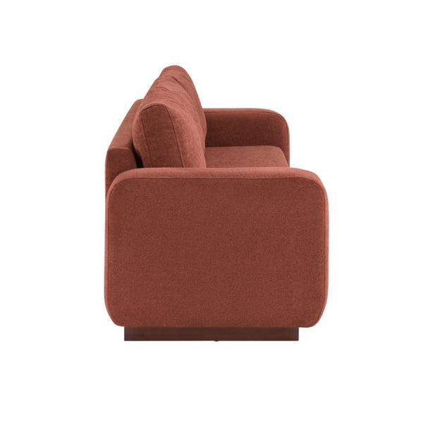 English Elm Modern Chenille Three Seat Sofa with Rubberwood Legs for Apartment Living Spaces Red N763P474868J