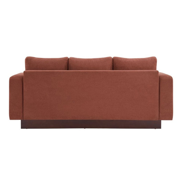 English Elm Modern Chenille Three Seat Sofa with Rubberwood Legs for Apartment Living Spaces Red N763P474868J