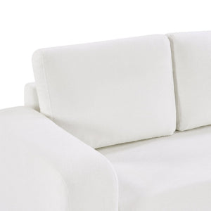 English Elm Modern Chenille Three Seat Sofa with Rubberwood Legs for Apartment Living Spaces White N763P474868K