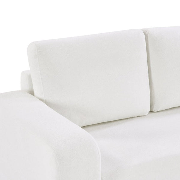 English Elm Modern Chenille Three Seat Sofa with Rubberwood Legs for Apartment Living Spaces White N763P474868K