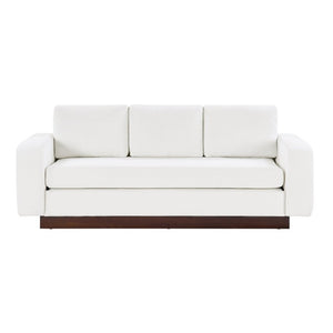 English Elm Modern Chenille Three Seat Sofa with Rubberwood Legs for Apartment Living Spaces White N763P474868K