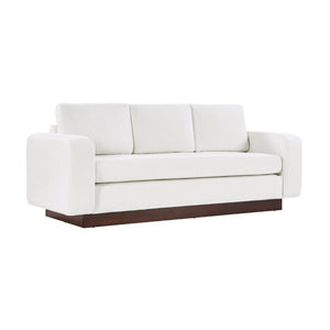 English Elm Modern Chenille Three Seat Sofa with Rubberwood Legs for Apartment Living Spaces White N763P474868K